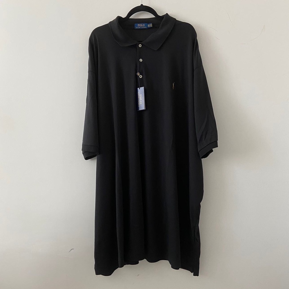 Men’s Polo Ralph Lauren Big & Tall Soft Touch Black Polo Shirt Size 5LT
